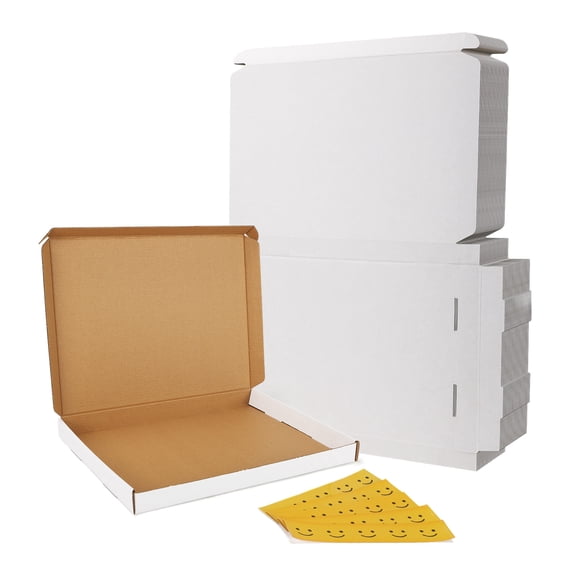 12x9x1 Shipping Boxes Set of 25, Corrugated Cardboard Mailer Box for Packing Mailing Small Business, White