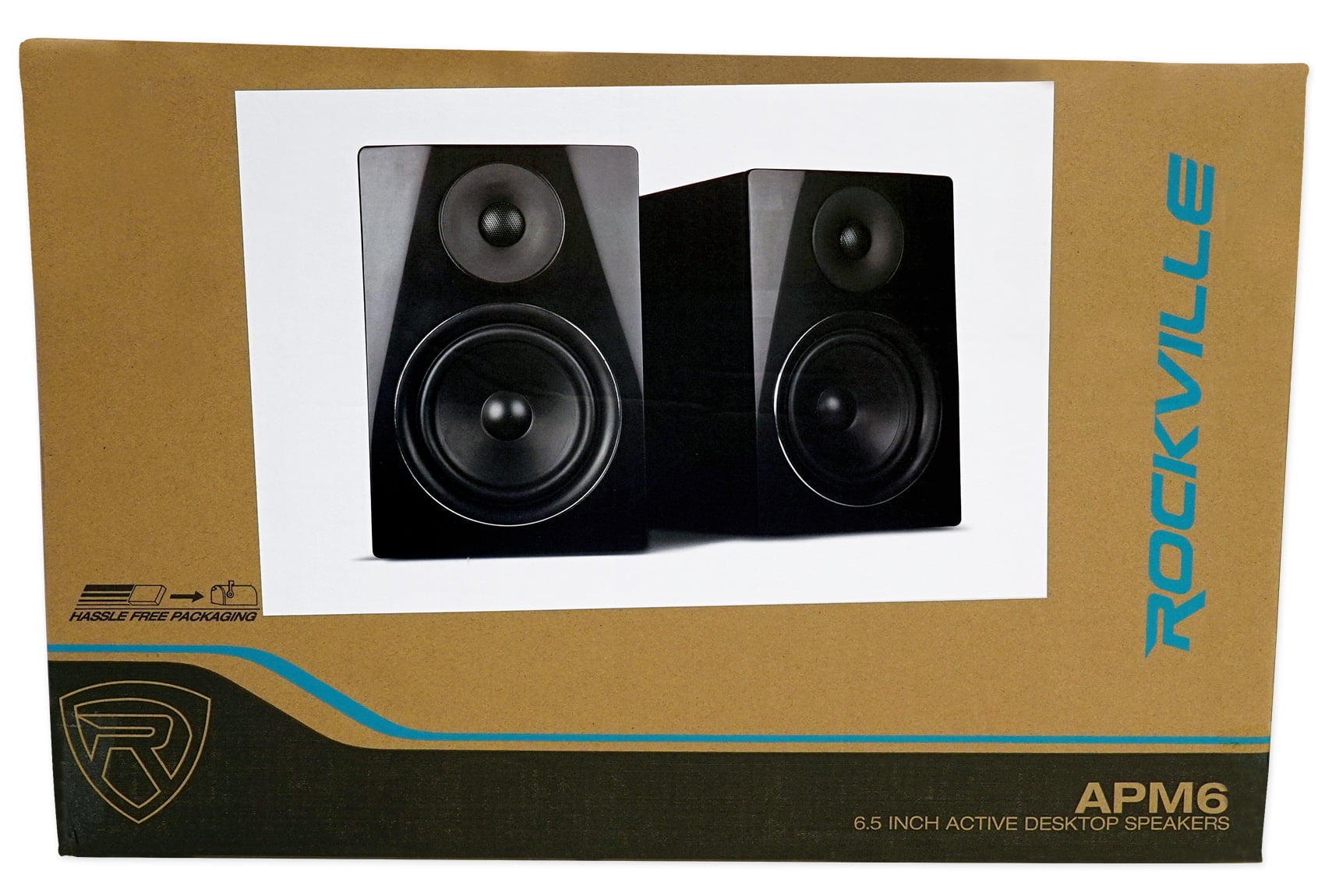 Pair Rockville APM6B 6.5" 350w Studio Monitors+USB Condenser Computer Microphone