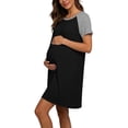 thumbnail image 3 of Diufon Nursing Dresses Breastfeeding 3 in 1 Labor/Maternity/Nursing Short Sleeve Round Neck Maternity Nightgown, 3 of 9