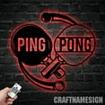 thumbnail image 2 of Craftnamesign Ping Pong Metal Wall Art Led Light, Table Tennis Metal Sign, Sport Sign Club Decor, 2 of 5