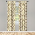 thumbnail image 4 of Ambesonne Damask Window Curtains, Ombre Abstract Floral, Each 28" W x 84" L, Caramel and Pale Yellow, 4 of 4