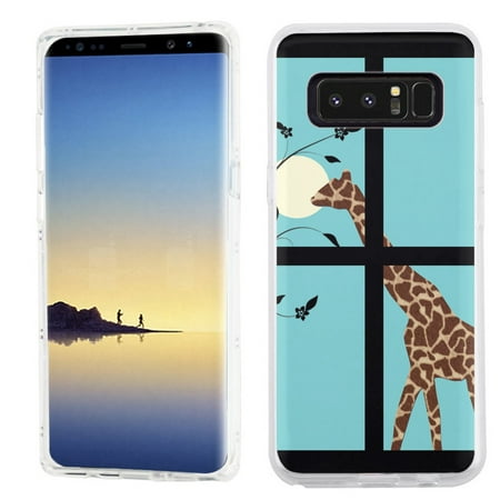 Giraffe Folded Note - Slim-Fit case for Samsung Galaxy Note 8, OneToughShield ® TPU Gel Protector Phone Case - Moon Giraffe