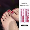 thumbnail image 1 of 22pcs Solid Color Toe Nail Sticker Wraps, Full Cover Self-Adhesive Toenail Polish Strips for DIY Summer Foot Decals, Long-Lasting & Easy Apply, 1 of 6