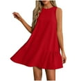 thumbnail image 2 of Weiqiqre Plus Size Summer Dresses Round Neck Ruffle Sleeveless Tank Dress Casual A-Line Sundresses Beach Vacation Clothes, 2 of 7