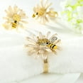 thumbnail image 5 of ShiYe toys store Juego de 6 servilleteros con diseño de girasol y margaritas, servilleteros dorados con forma de abeja para decoración de mesas formales o informales, 5 of 5