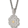 thumbnail image 5 of 14K/Silver Two-Tone Sterling Silver With 14K Diamond Vintage Necklace (18 X 16) Made In Thailand qtc519, 5 of 5
