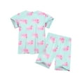 thumbnail image 2 of Emy Dola 2 Pcs Summer Girl Mermaids Pajamas Set Unicorn Cartoon Sleepwear for Kids Short Sleeve Jammies Pjs Shorts Set 3-8 Years, 2 of 6