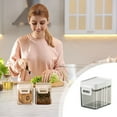 thumbnail image 4 of Food Grade Airtight Storage Containers Cereal Coffee Beans Powder Stackable Kitchen Pantry Organization Clear Plastic Canisters with Measuring Spoon, 4 of 8
