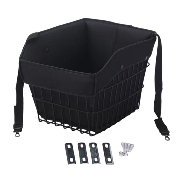 Cesta de almacenamiento para bicicleta con bolsa de forro, estable, fácil de instalar, de alambre metálico, para triciclo Estilo C