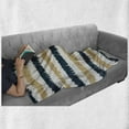 thumbnail image 6 of Striped Soft Flannel Fleece Blanket, Petrol Blue and Beige Paintbrush Strokes Design Lines Hand Drawn Art, Cozy Plush for Indoor and Outdoor Use, 50" x 60", Petrol Blue White Beige, by Ambesonne, 6 of 6