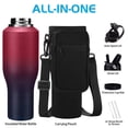 thumbnail image 6 of Insulated Water Bottle 40oz Tumbler with Straw - Keep Cold 48h & Hot 24h Vacuum Water Bottle with Auto Chug Lid, Sling Bag & Boot, 6 of 8
