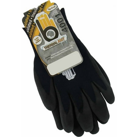 LFS Medium Black Double-Lined Thermal Knit Gloves