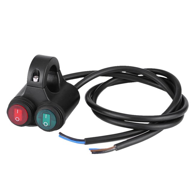 Herwey 22mm Universal Motorcycle Handlebar Headlight Brake Fog Lights Horn Dual Control Button Switch, Double Control Button Switch, Motorcycle Fog Lights Switch