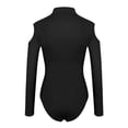 thumbnail image 6 of Riforla Womens off Shoulder Thong Bottoming Shirt Bodysuit Solid Color Basics Women's Bodysuit Black M, 6 of 6