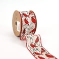 thumbnail image 3 of LaRibbons 2 1/2" Wired Ribbon | "Cardinal" Natural/Red Multi | 10 Yard Roll, 3 of 6