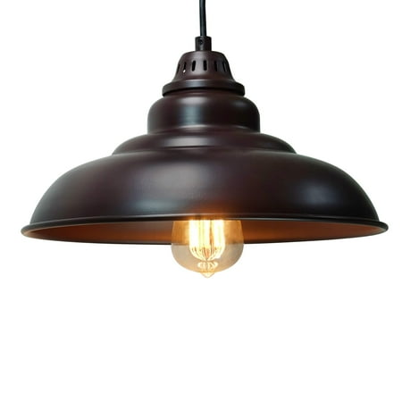Ceiling Dome Pendant Barn Pendant Lights, FINXIN 1-Light Hanging Light for Kitchen Dining Table FXPL01 Oil-Rubbed Bronze 12