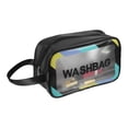thumbnail image 4 of 1 Pc Women Convenient Clear Cosmetic Bag for Vacation Camping Business Travel Black-M, 4 of 4