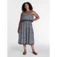 thumbnail image 2 of Time and Tru Women's and Women's Plus Sleeveless Cotton Midi Dress with Eyelet Trim, Sizes XS-4X, 2 of 6