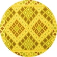 thumbnail image 1 of Ahgly Company Machine Washable Indoor Round Southwestern Yellow Country Area Rugs, 6' Round, 1 of 4