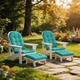 thumbnail image 2 of HONEY HOME Outdoor Adirondack Chair Cushions, 44x19x4 inch Waterproof Rocking Chair Cushion and 17x19 Ottoman Cushion for Patio, Garden, 2 of 7
