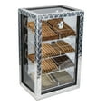thumbnail image 2 of Prestige Import Group - The Diamond Plate & Glass Sides Countertop Display Humidor - Capacity: 250 - Color: Polished Metal & Glass, 2 of 8