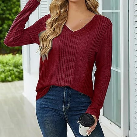 MKLEKYY Cardigans pour Femmes Pull Tricoté Uni Col en V Manches Longues pour Femmes