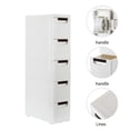 thumbnail image 5 of 5-Tier Drawer Plastic Storage Cart with Wheels, Rolling Storage Containers with Drawers, Plastic Drawer Organizer Cart on Wheels, Narrow Cabinet Organizer Unit for Bedroom/Bathroom, A668, 5 of 11
