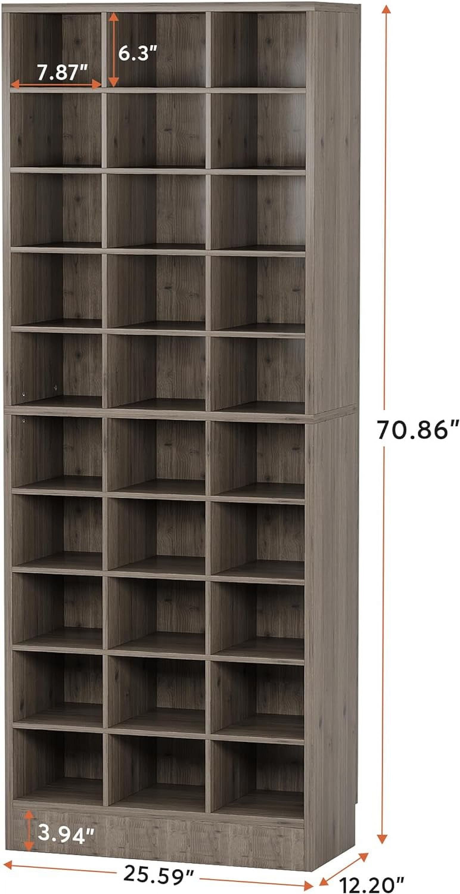 10-Tier Freestanding Shoe Rack Storage Cabinet, Gray, Holds up to 30-Pairs of Shoes