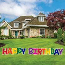 18 Inch KG Happy Birthday Solid Rainbow Yard Decoration Set, 13 Pieces Total (19270)