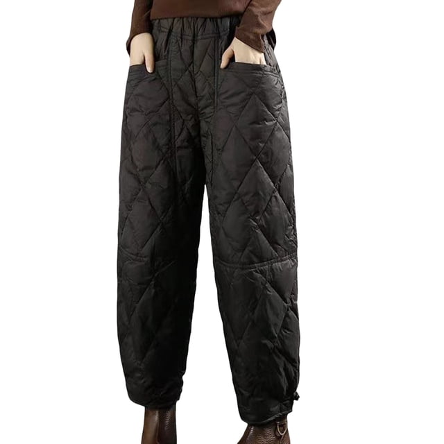 Gibobby Pantalones mujer moda Pantalones de Color sólido estilo literario Retro para mujer con línea a cuadros de y hebilla de disco pantalones casuales(Negro,G)