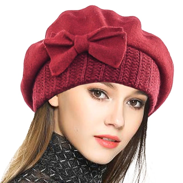 Boina Francesa de Invierno VECRY para Dama 100% Lana con Estampado Floral