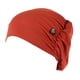 thumbnail image 1 of Guardurnaity Gorros de turbante musulmán, diadema con botones, sombreros Hijabs, volantes islámicos, plisados, transpirables, envoltura para la Sombreros rojo naranja, 1 of 6