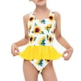 thumbnail image 2 of ASFGIMUJ Toddler Swimsuit Girl 1 Piece Swimwear Suspender Sunflower Pattern Beach Bathing Suit Swimming Pool Hot Spring Natatorium Toddler Bathing Suit Girl,Size 8-10Y, 2 of 5