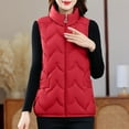 thumbnail image 2 of UAMVSH Plus Size Quilted Vest Women Zip Up Stand Collar Winter Jacket Soft Warm Thick Sleeveless Outwear with Pockets, 2 of 5