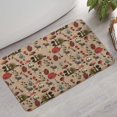 thumbnail image 2 of Red Mushroom Flower Brown Pattern Bathroom Rugs Mat,Non Slip Microfiber Bathroom Rug,Rubber Backing,Soft Bathroom Mats for Bathroom Floor,Tub and Shower,17x30in(43x75cm), 2 of 4