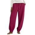 thumbnail image 4 of MGDXOX Womens Sweatpants Fleece Sherpa Lined Athletic Pants Winter Warm Joggers Pants Trendy Elastic Waist Casual Pajama Pants Wine XXL, 4 of 9