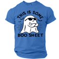 thumbnail image 2 of Mens Halloween Shirts Ghost Pumpkin Print Crew Neck Funny Costumes Castle Graphic Short Sleeve Horror Fall Tees XL, 2 of 5