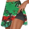 thumbnail image 2 of LEBONYARD Women's Breathable Performance Yoga Skort,Women's Summer Flower Print Pleated Tennis Skirts Stretchy Yoga Fake Two Piece Shorts Skirt Green XXL, 2 of 7