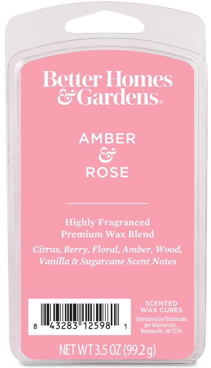 Amber & Rose Premium Scented Wax Melts , Better Homes & Gardens, 3.5 oz (1-Pack)