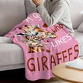 thumbnail image 3 of Giraffes Flowers Blanket Soft Cozy Warm Throw Blanket for Couch, Plush Fuzzy Flannel Fleece Blankets for Sofa, A Girl Who Likes Giraffes Elegant Animals Pink Bed Blankets Gifts for Men, 32"x48", 3 of 9