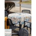 thumbnail image 5 of Outdoor Tablecloth with Umbrella Hole for Patio/Picnic/Party/Camping, Blue Beige Starfish Coastal Waterproof Table Cloth Square Cover Washable, Nautical Summer Beach Ocean (54"x 54"), 5 of 8
