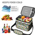 thumbnail image 5 of Lunch Box Pioneer Flower Floral Print Pattern Insulated Lunch Bag for Women Men,Medium Leakproof Lunchbox Cooler Bag Adjustable Strap,10 X 6.7 X 8 Inches, 5 of 6