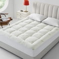 thumbnail image 6 of JPHOME Bamboo Queen Size Quilted Pillowtop Mattress Topper Pad Cover with Deep Pocket Fitted Up to 8"-21", Soft & Comfort, 6 of 7