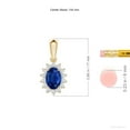 thumbnail image 5 of ANGARA Natural Oval Sapphire Pendant with Floral Diamond Halo in 14K Yellow Gold for Women (Size-7x5mm) | September Birthstone, Anniversary, Jewelry Gift for Women | Natural Blue Sapphire Necklace, 5 of 10