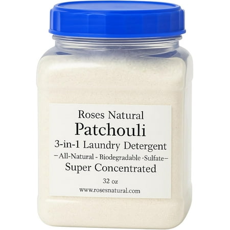 Patchouli 3-in-1 Laundry Detergent, Super Concentrated, All-Natural, Sulfate-Free, 32 oz, Non-Toxic, Stain Remover, Vegan-Friendly, Made in the USA