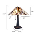 thumbnail image 3 of CHLOE Lighting Orson Tiffany-Style 2 Light Mission Table Lamp 16" Shade, 3 of 8