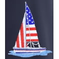 thumbnail image 2 of Women's Patriotic Sailboat Sailing American Flag 5-button 3/4 Sleeve Henley Shirt, Extra Small Deep Olive, 2 of 3