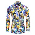 thumbnail image 1 of Camisa de solapa de malla para hombre, camisa de traje de calle de moda de primavera y verano, para exteriores, suave y cómoda, tela de alta calidad, novedad 2024, 1 of 6