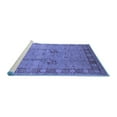 thumbnail image 2 of Ahgly Company Machine Washable Indoor Round Oriental Blue Industrial Area Rugs, 3' Round, 2 of 4