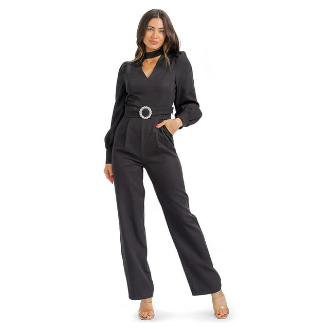 Jumpsuit con cinto Roman Fashion /Juvenil, 8718 (Negro) negro G